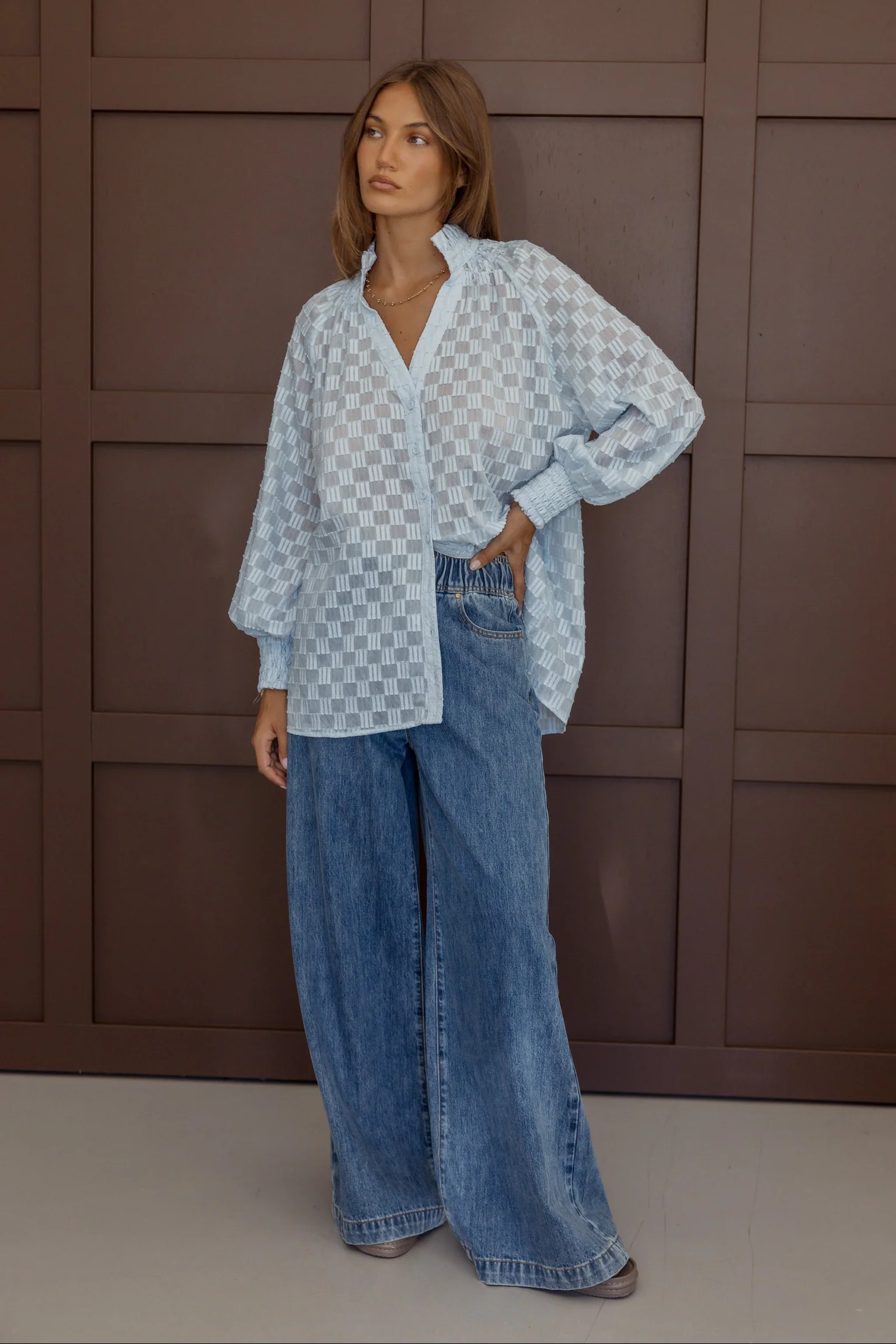 REAN Blouse Light Blue