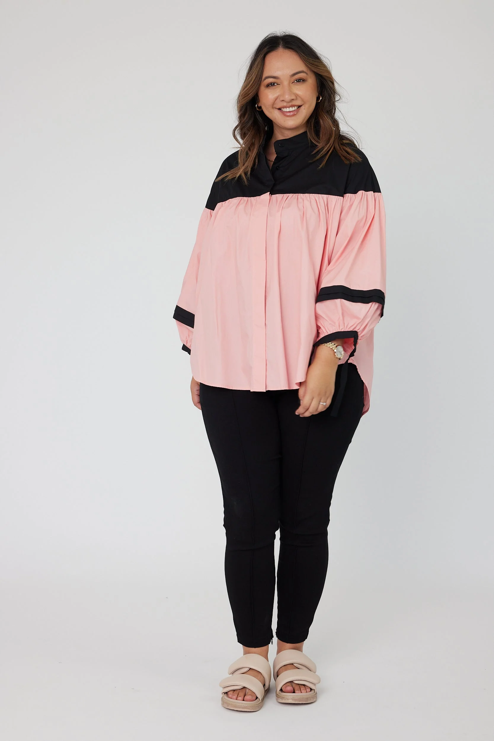RENNOX Blouse Black & Peach - Image 10