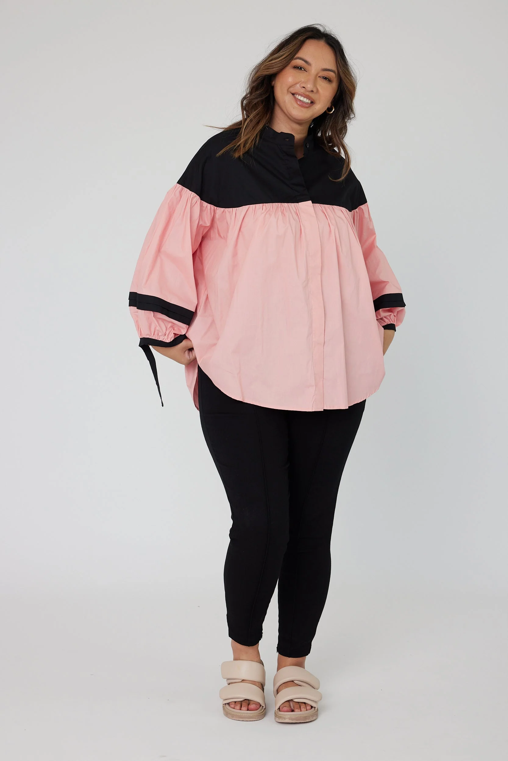 RENNOX Blouse Black & Peach - Image 11