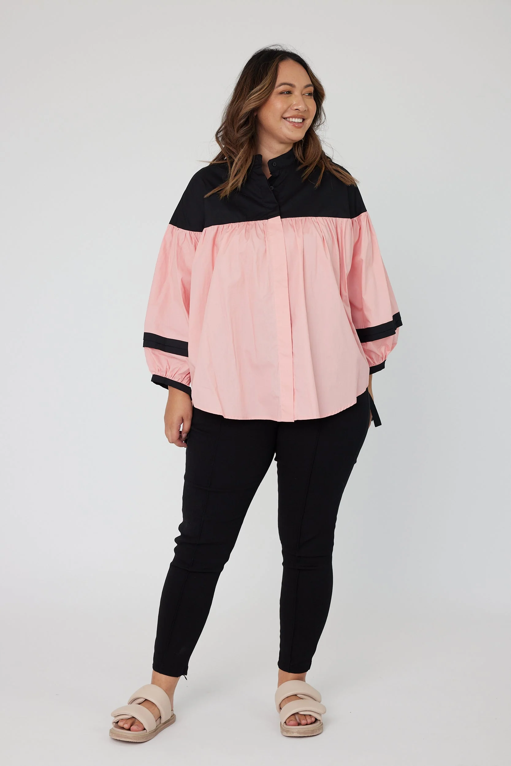 RENNOX Blouse Black & Peach - Image 12
