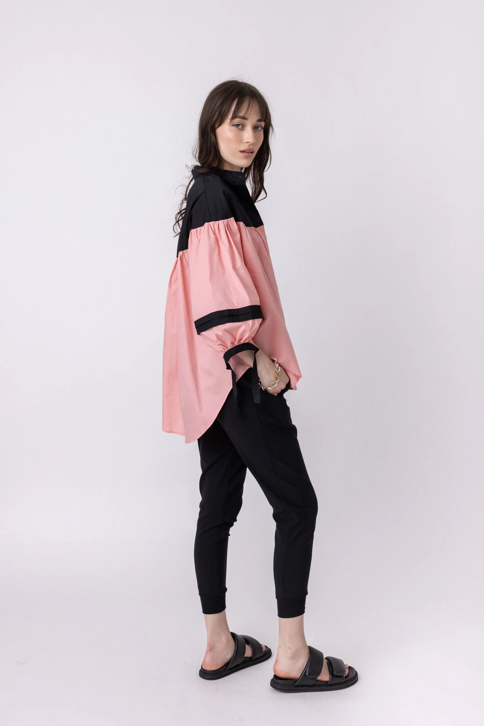RENNOX Blouse Black & Peach - Image 6