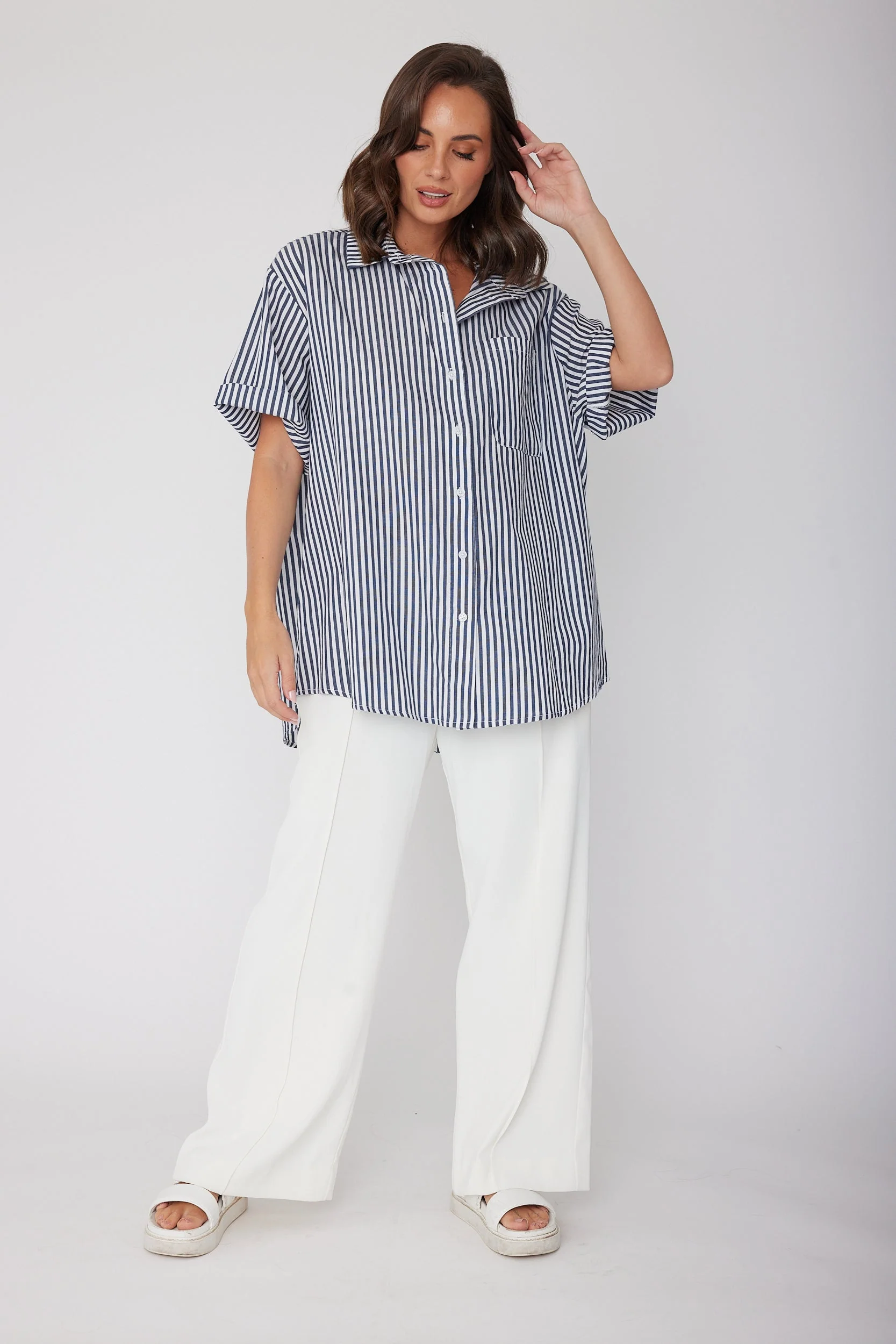 ROGUE Shirt Navy Stripe - Image 9