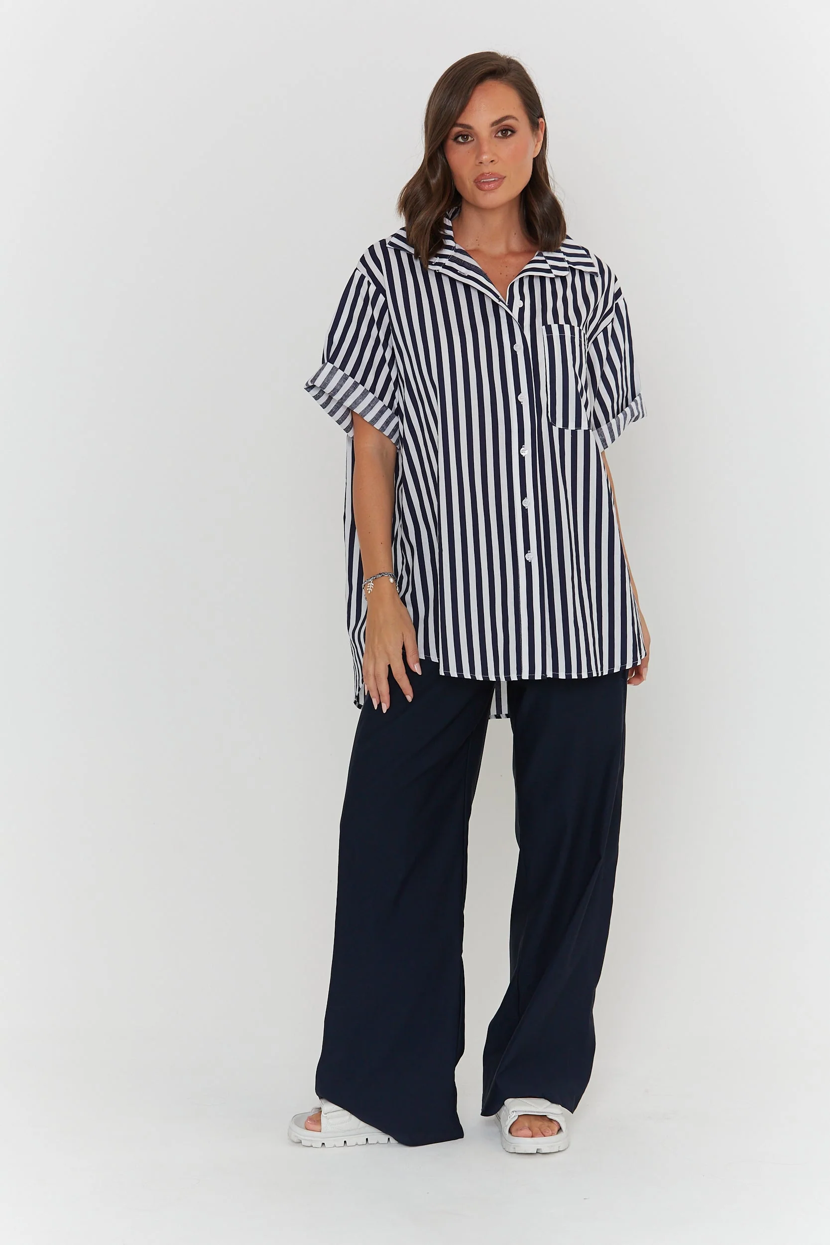 ROGUE Shirt Navy Wide Stripe - Image 5