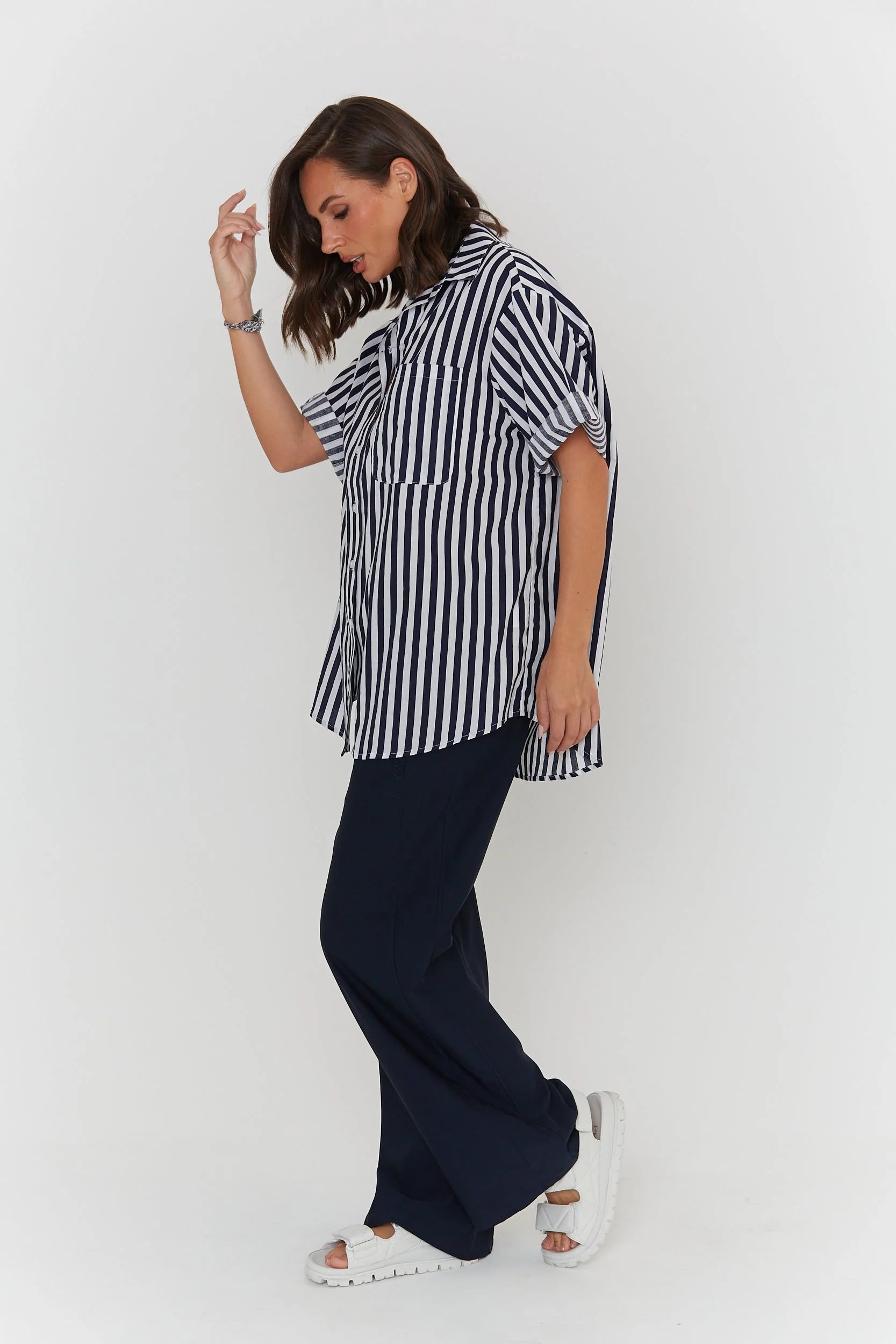 ROGUE Shirt Navy Wide Stripe - Image 8