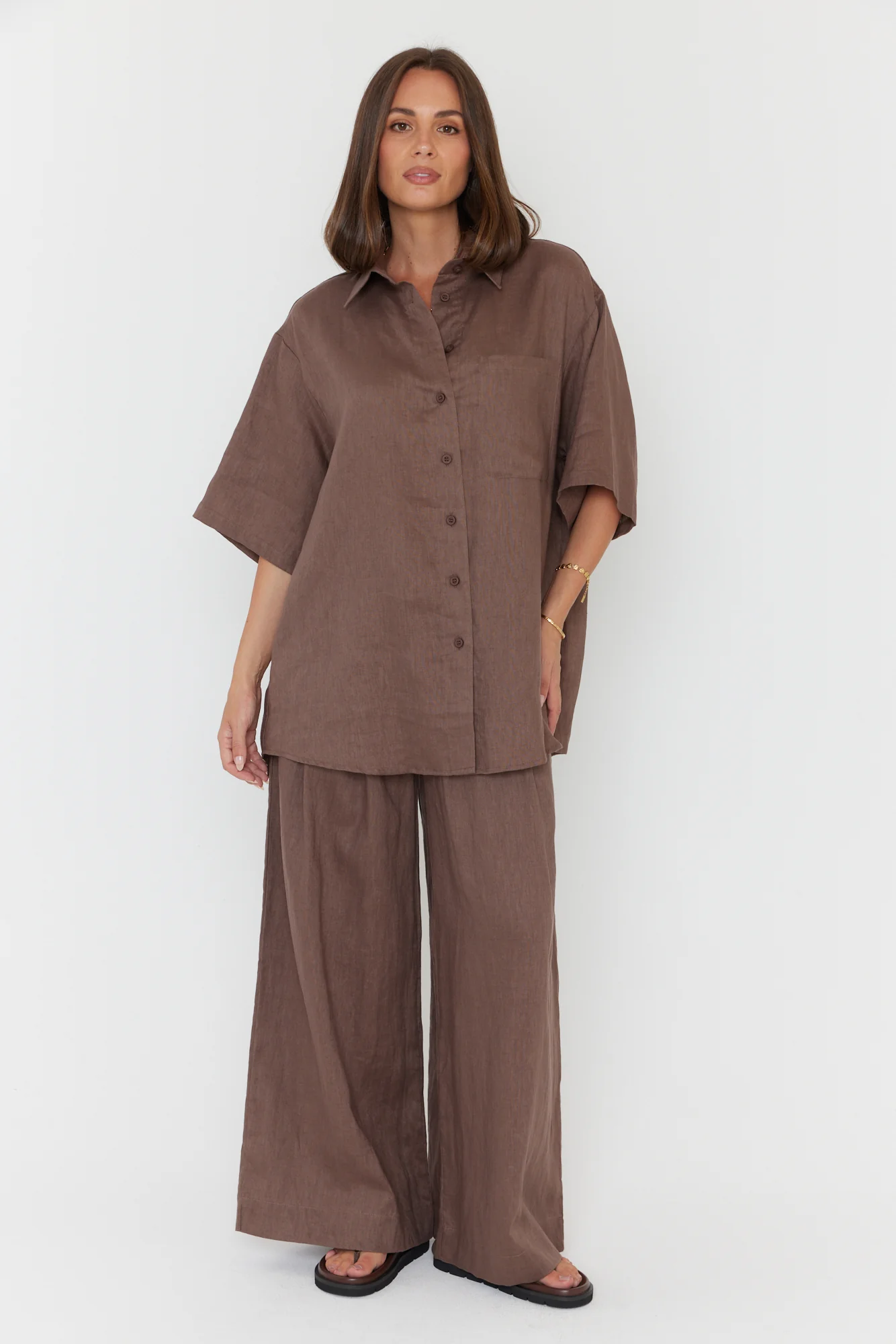 ROGUE Shirt Linen Chocolate - Image 8