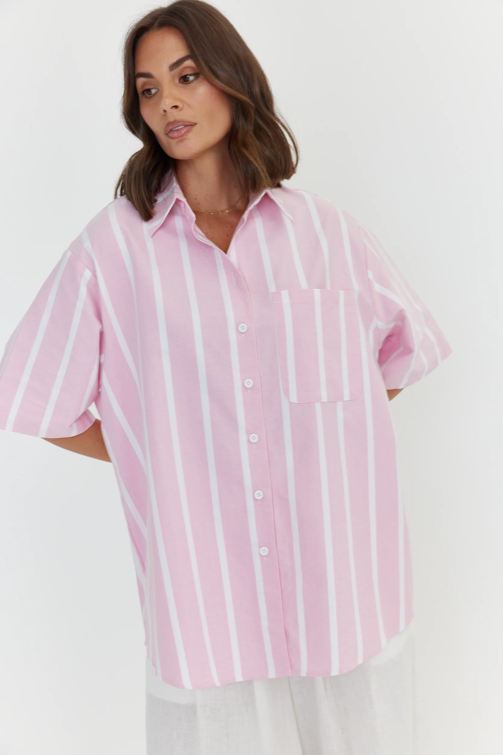 ROGUE Shirt Chambray Pink Stripe - Image 6