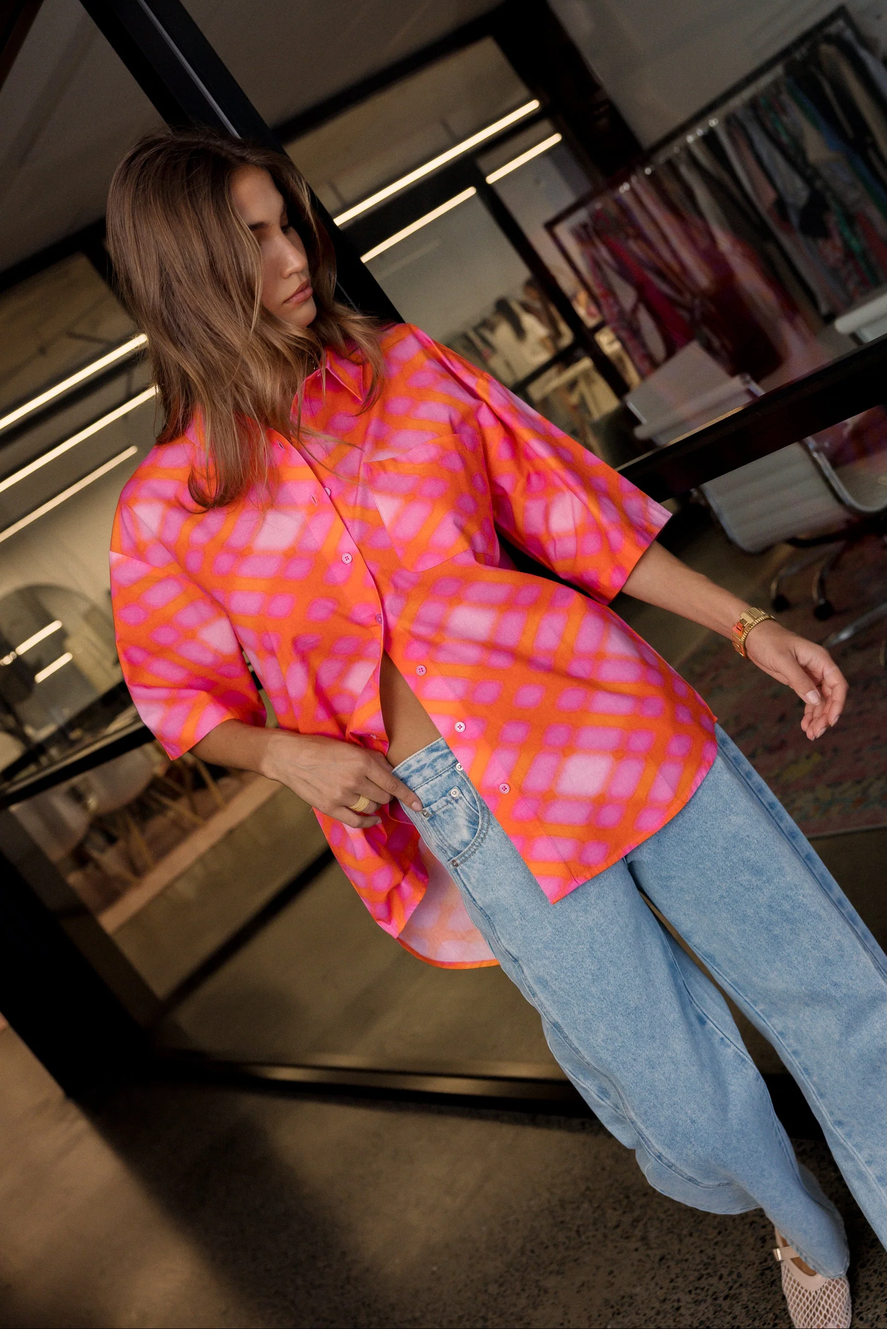 ROGUE Shirt Pink Blur Print - Image 2