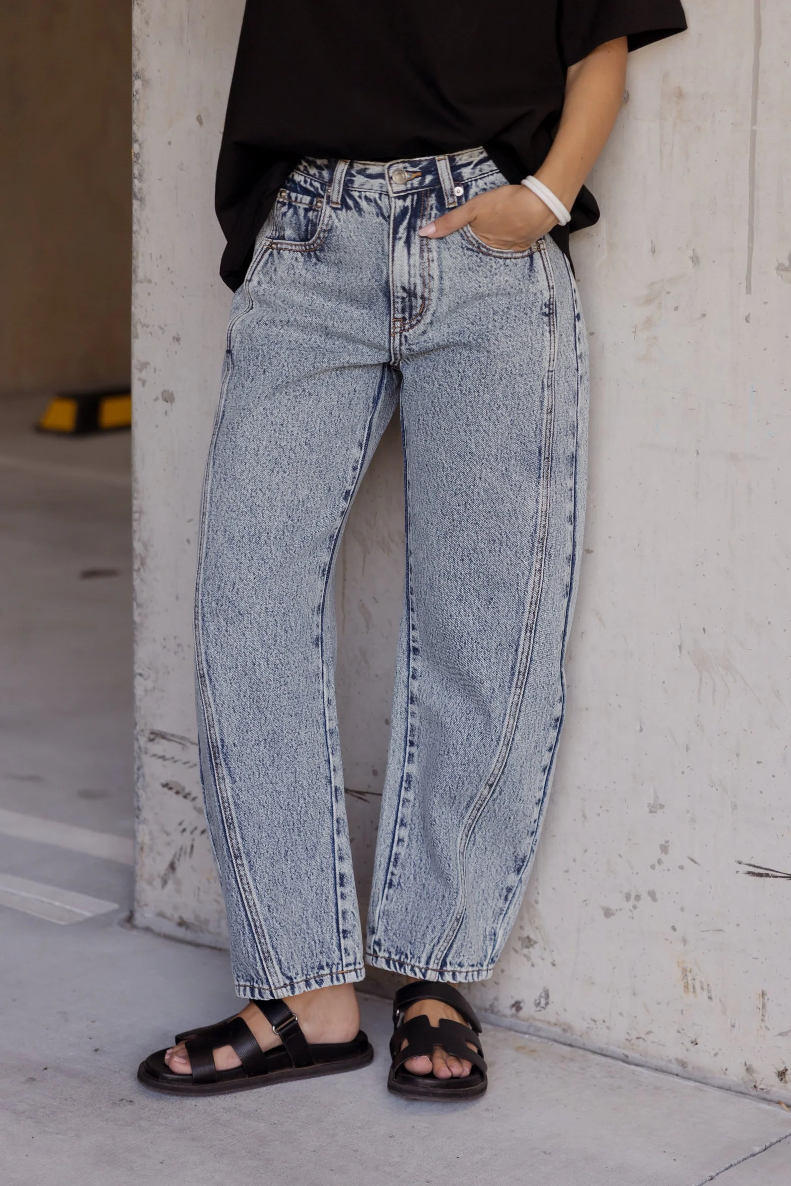 SALTY Jeans Acid Wash Denim