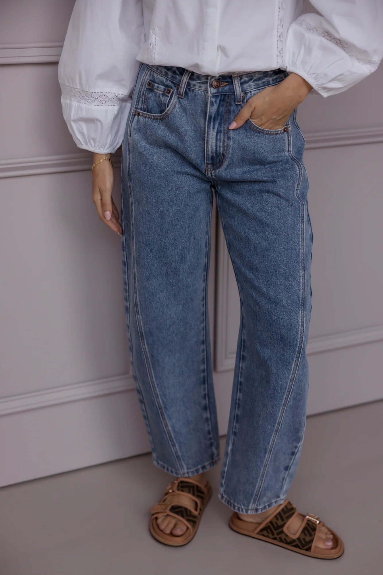 SALTY Jeans Mid Blue Wash Denim