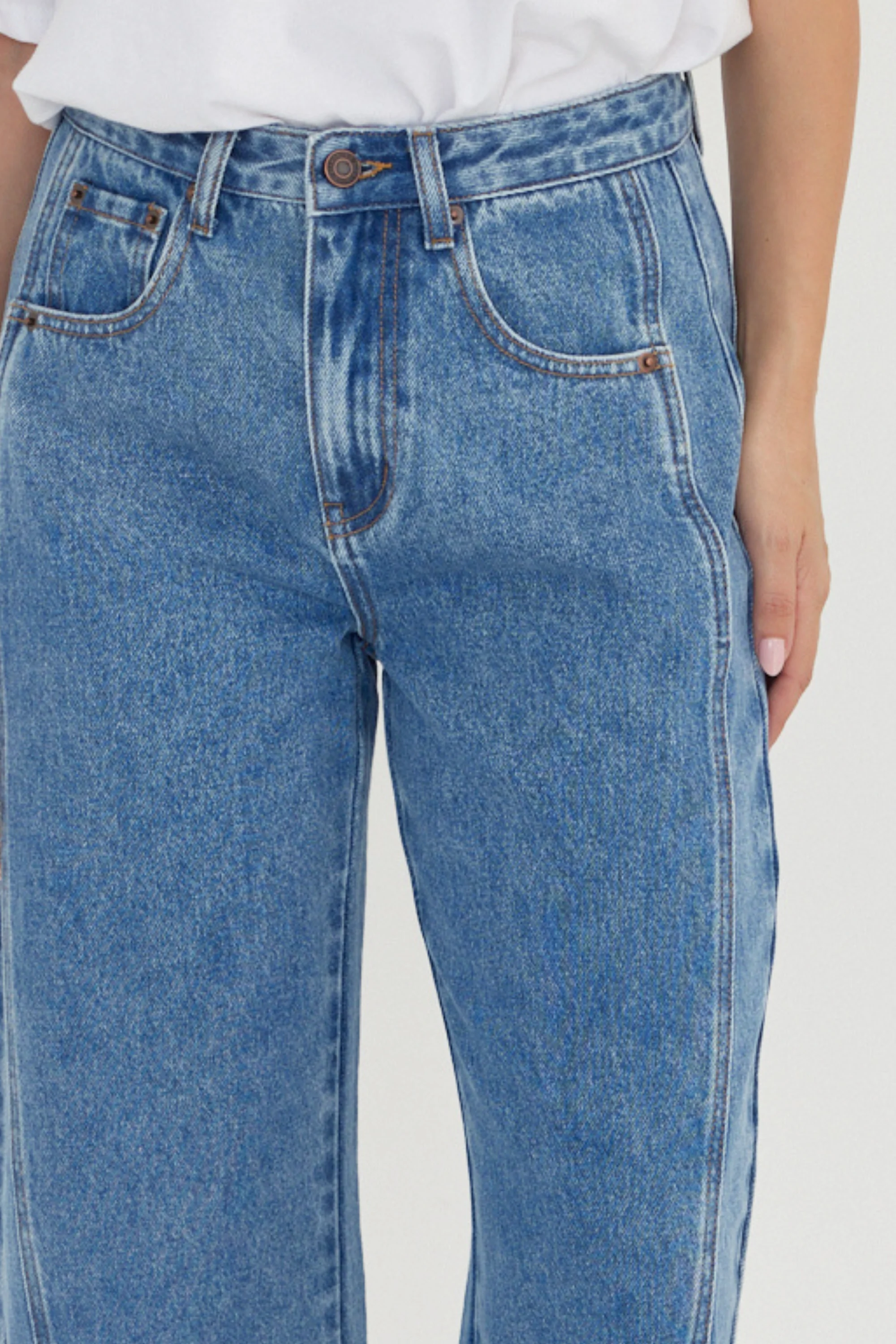 SALTY Jeans Mid Blue Wash Denim - Image 11