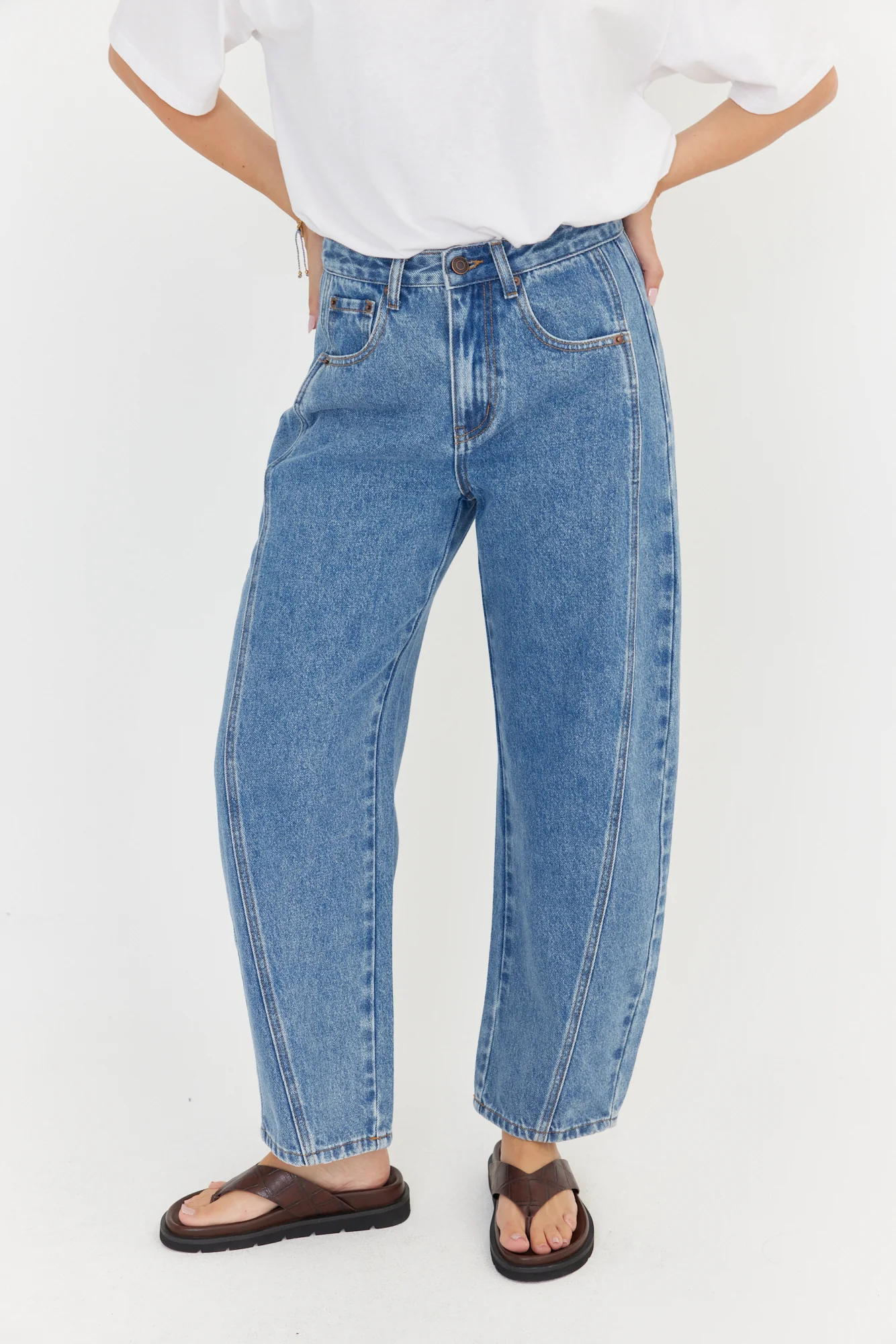 SALTY Jeans Mid Blue Wash Denim - Image 9