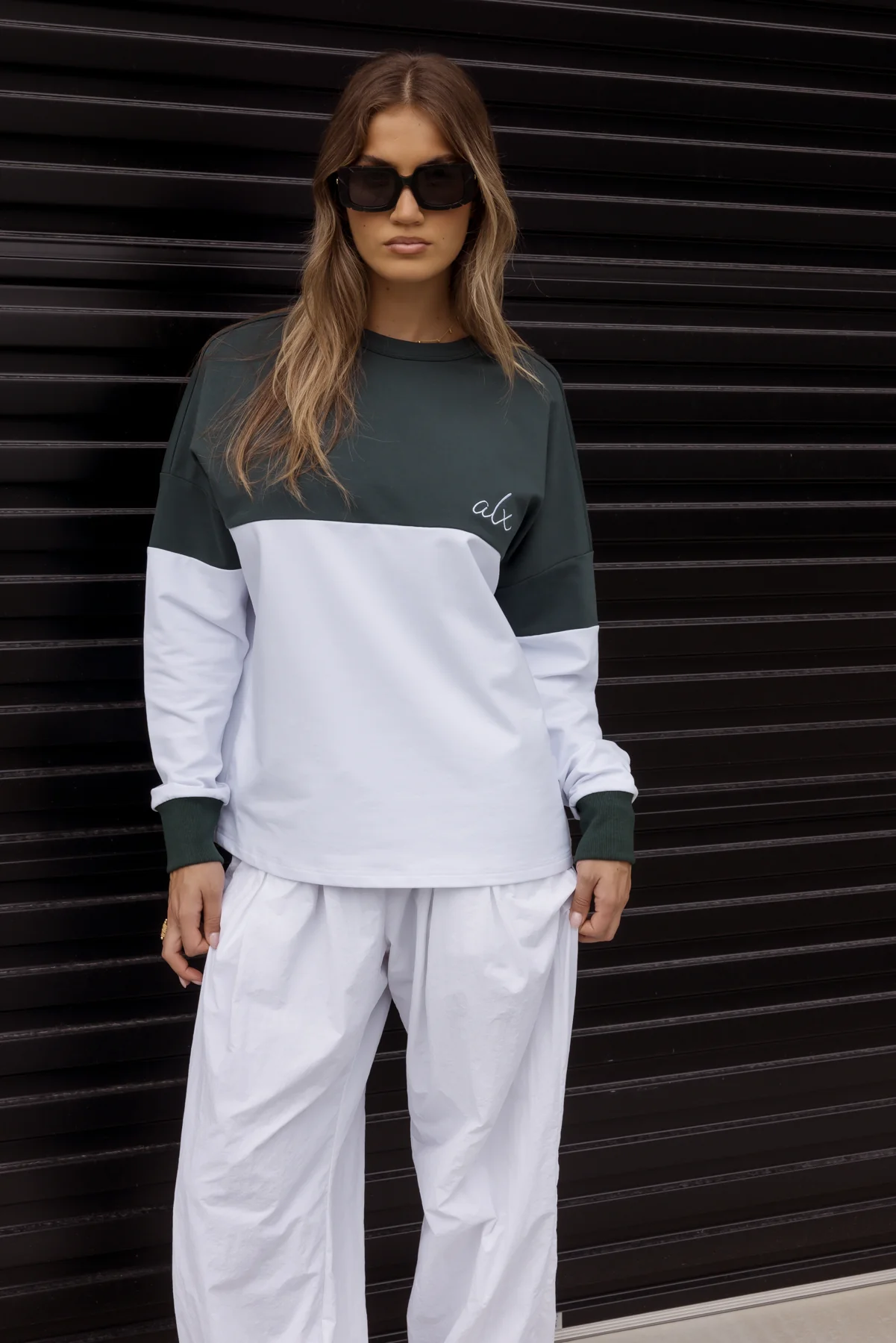 SIA Long Sleeve Top White/Green - Image 4