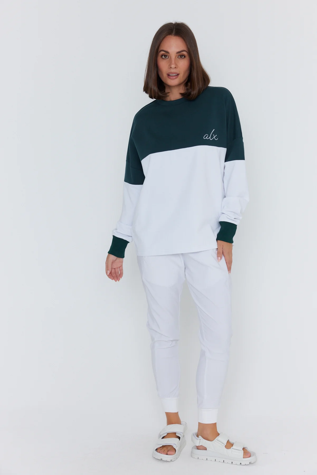 SIA Long Sleeve Top White/Green - Image 5