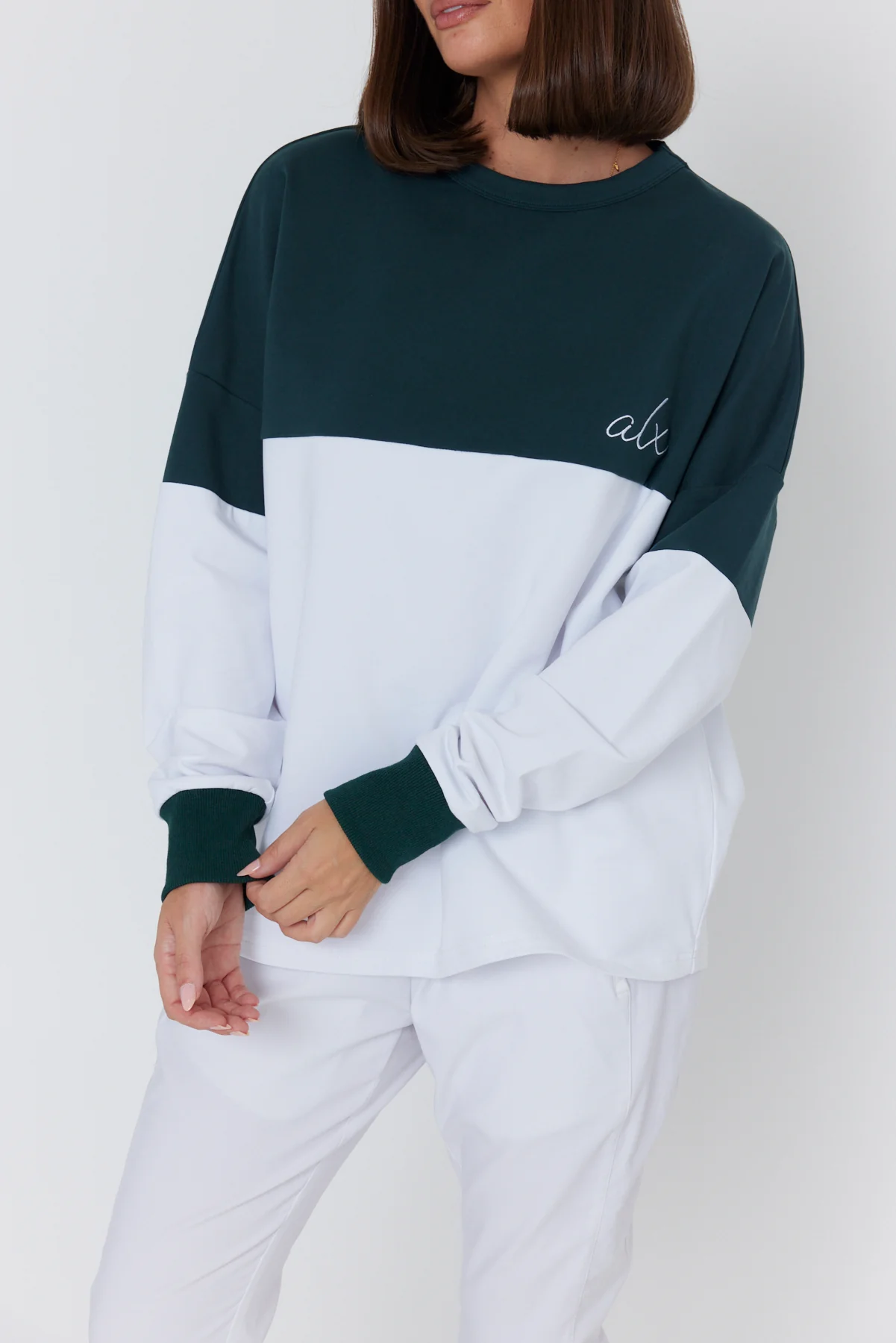 SIA Long Sleeve Top White/Green - Image 8