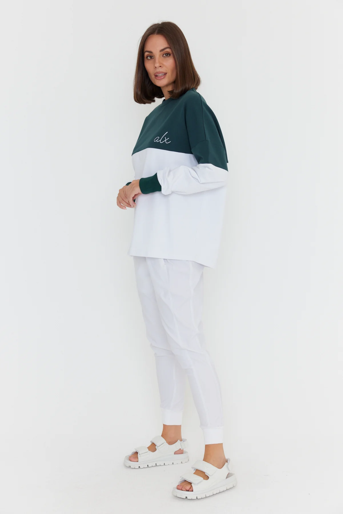 SIA Long Sleeve Top White/Green - Image 9