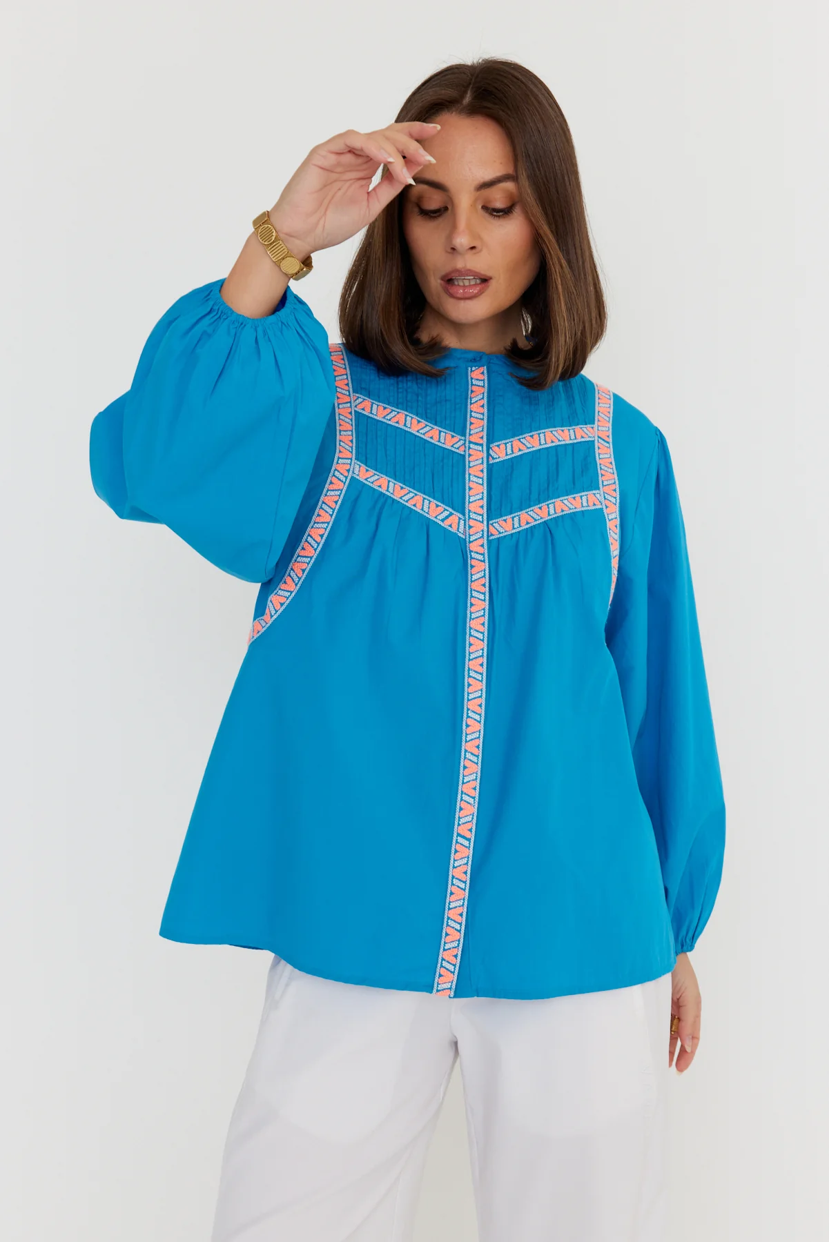 SILAS Blouse Blue Teal - Image 8