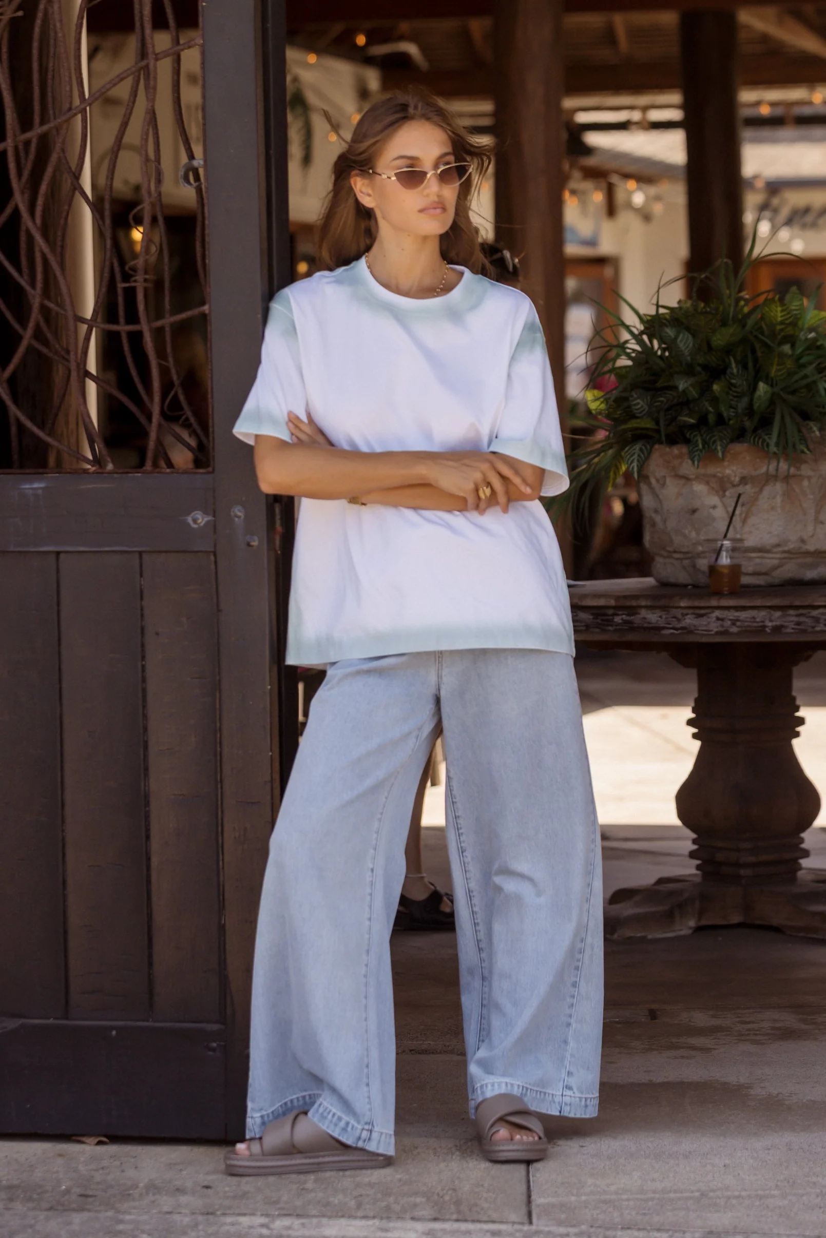 SPRAY T-Shirt White/Sage - Image 2
