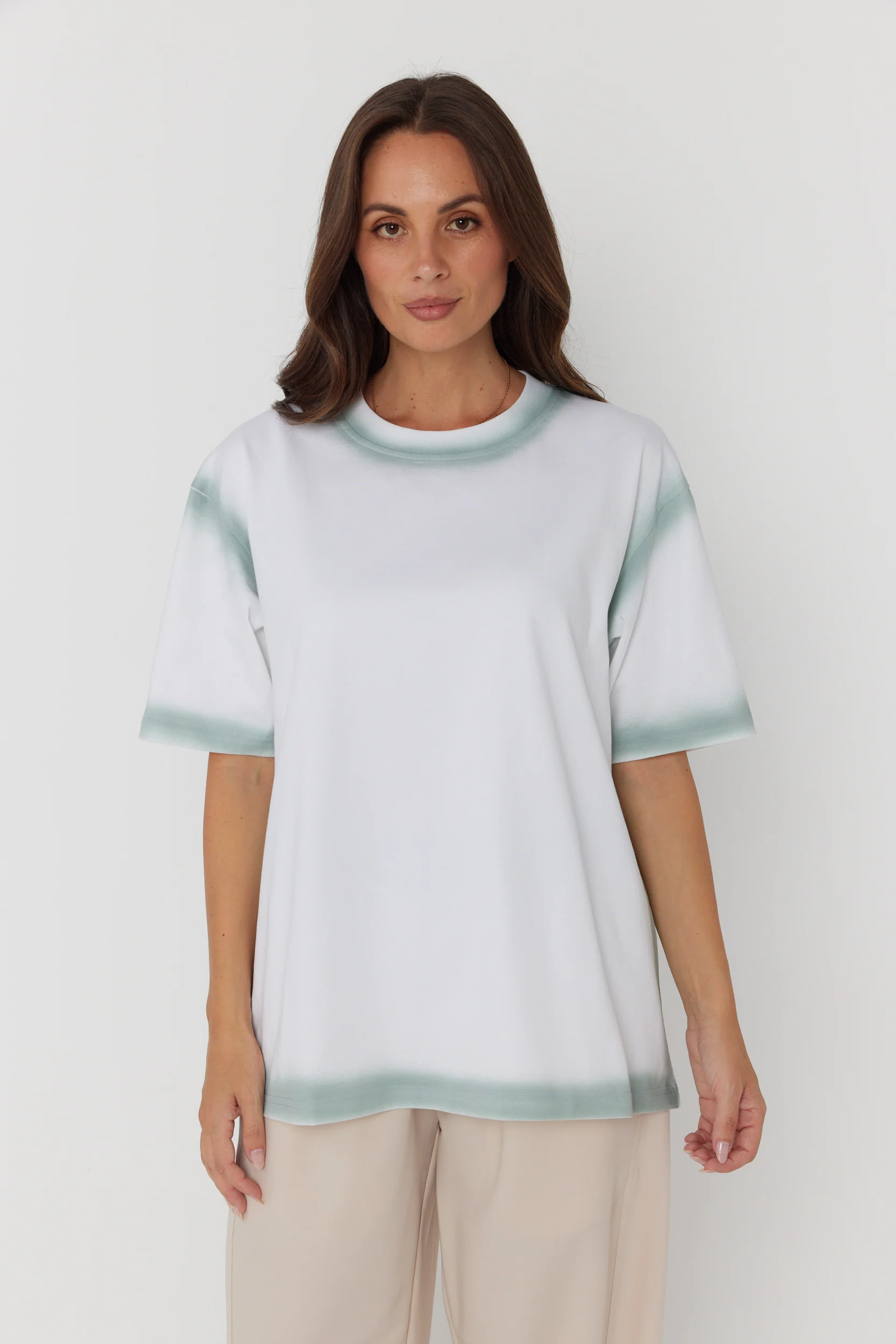 SPRAY T-Shirt White/Sage - Image 4