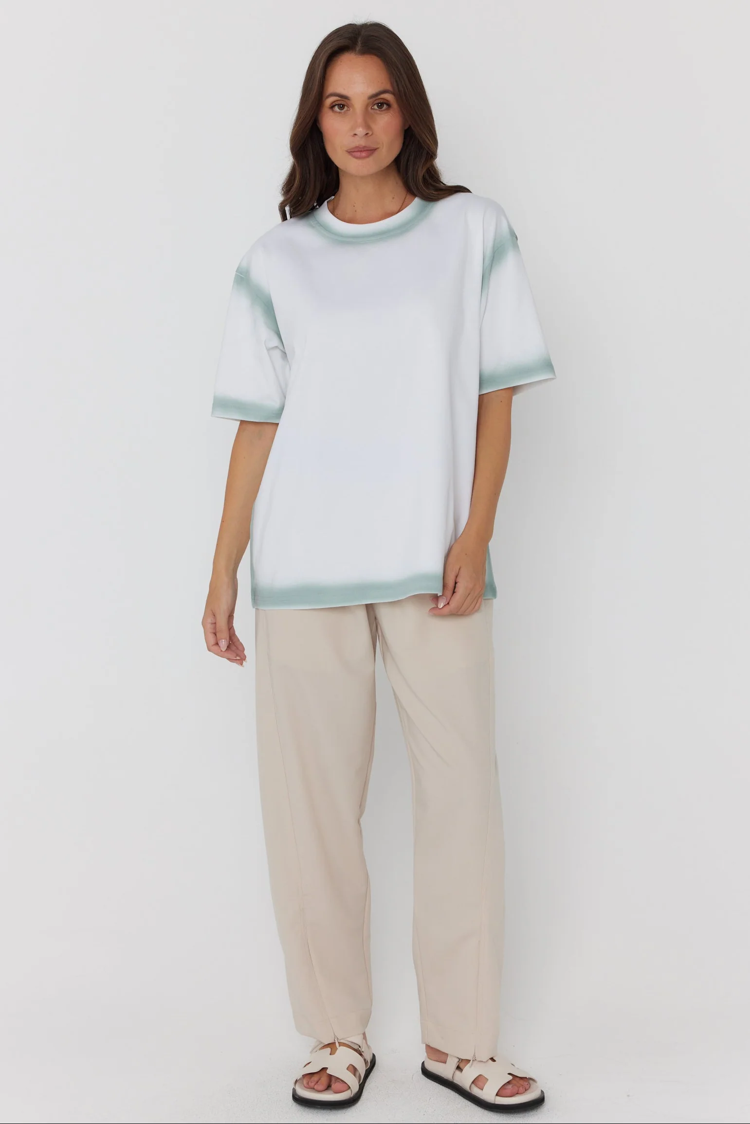 SPRAY T-Shirt White/Sage - Image 5