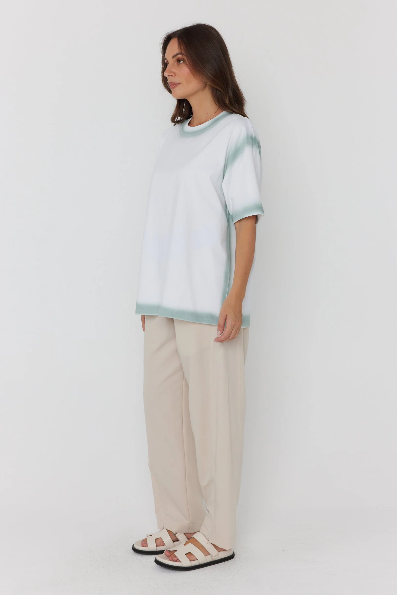 SPRAY T-Shirt White/Sage - Image 8