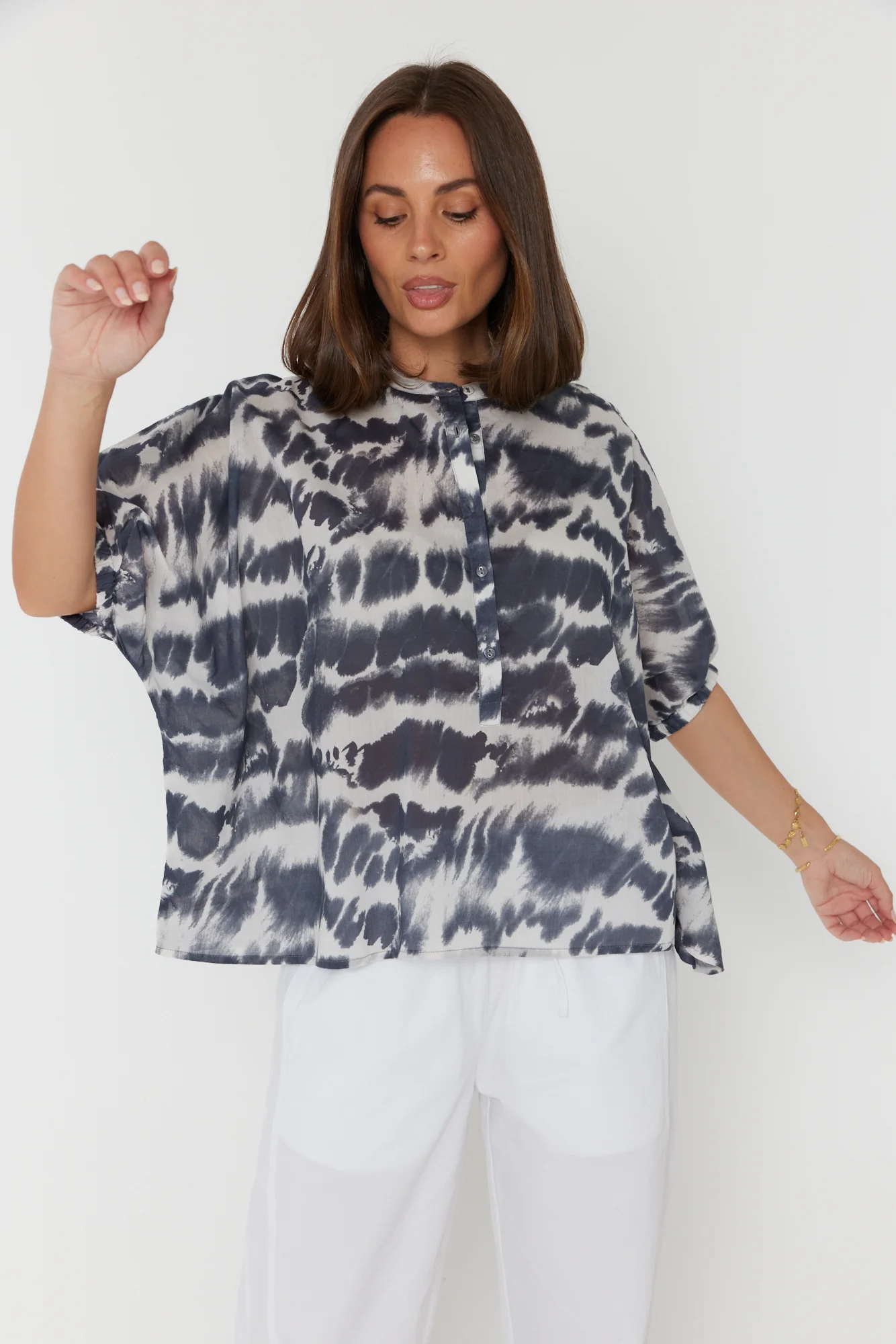 SULTAN Blouse Navy Blur - Image 8