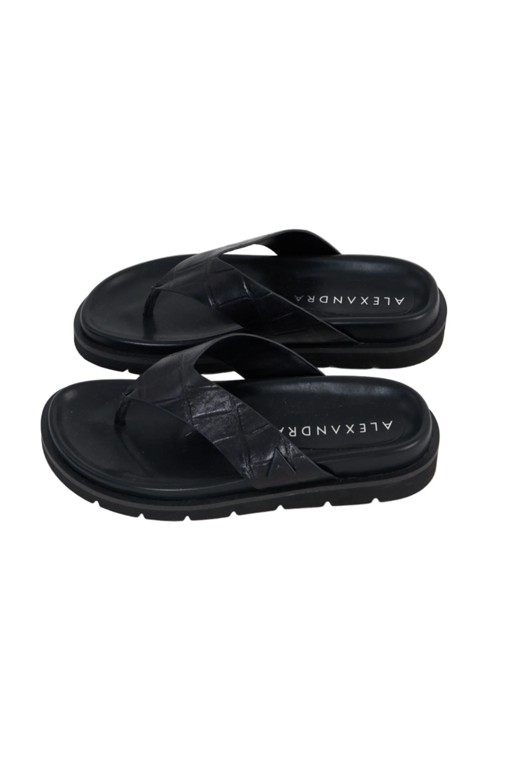 Leather Thong Black Croc - Image 4