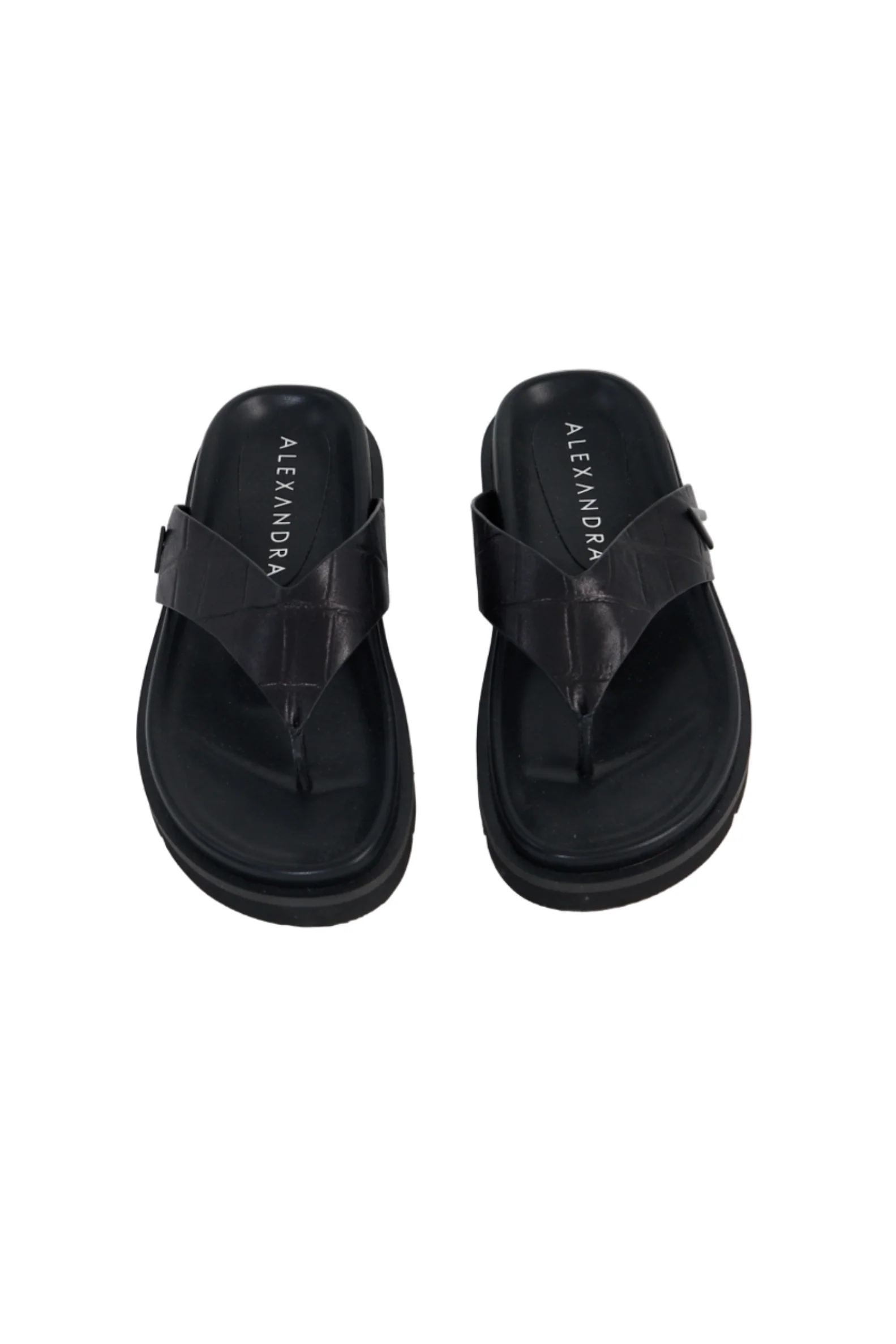 Leather Thong Black Croc - Image 5