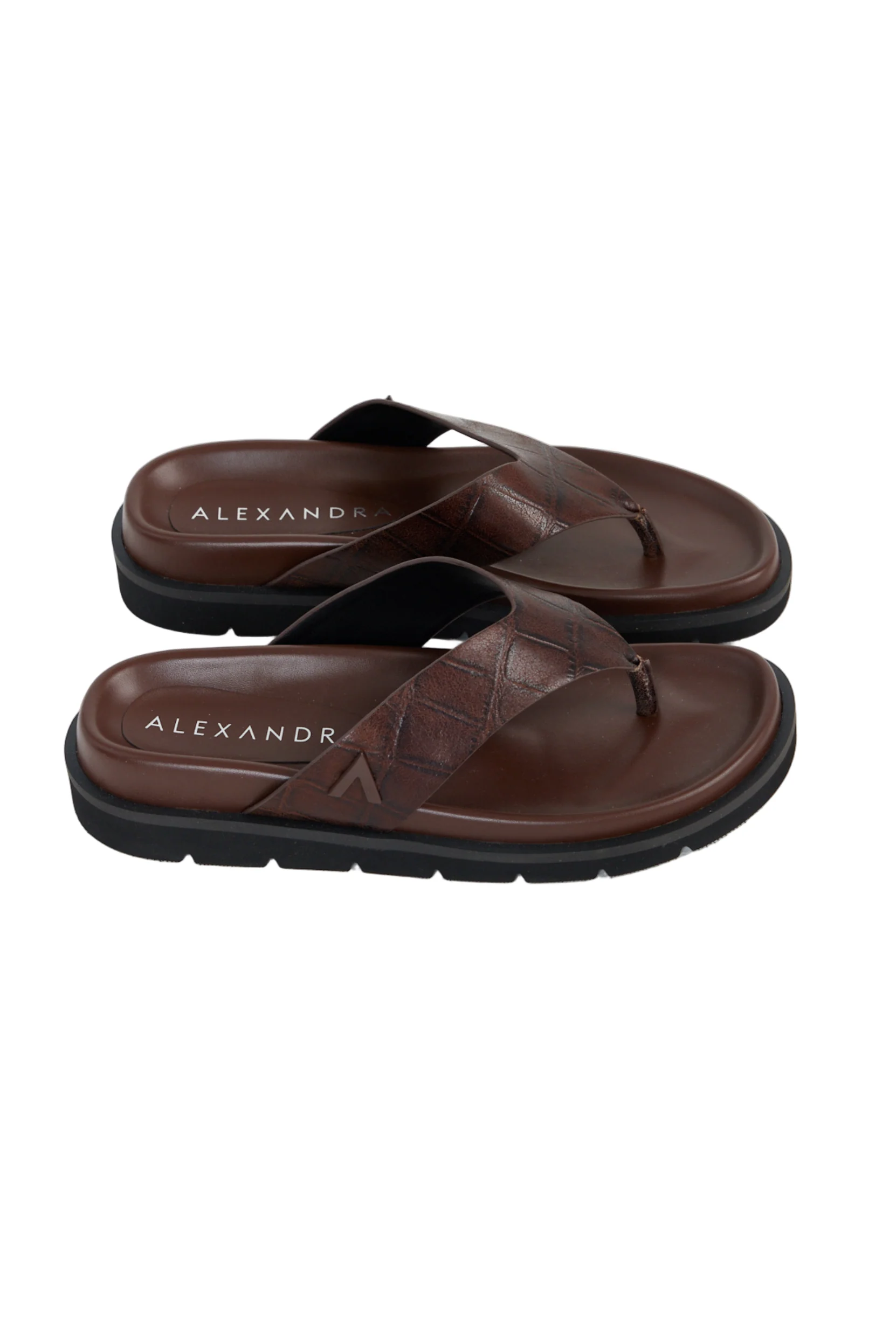Leather Thong Chocolate Croc - Image 3