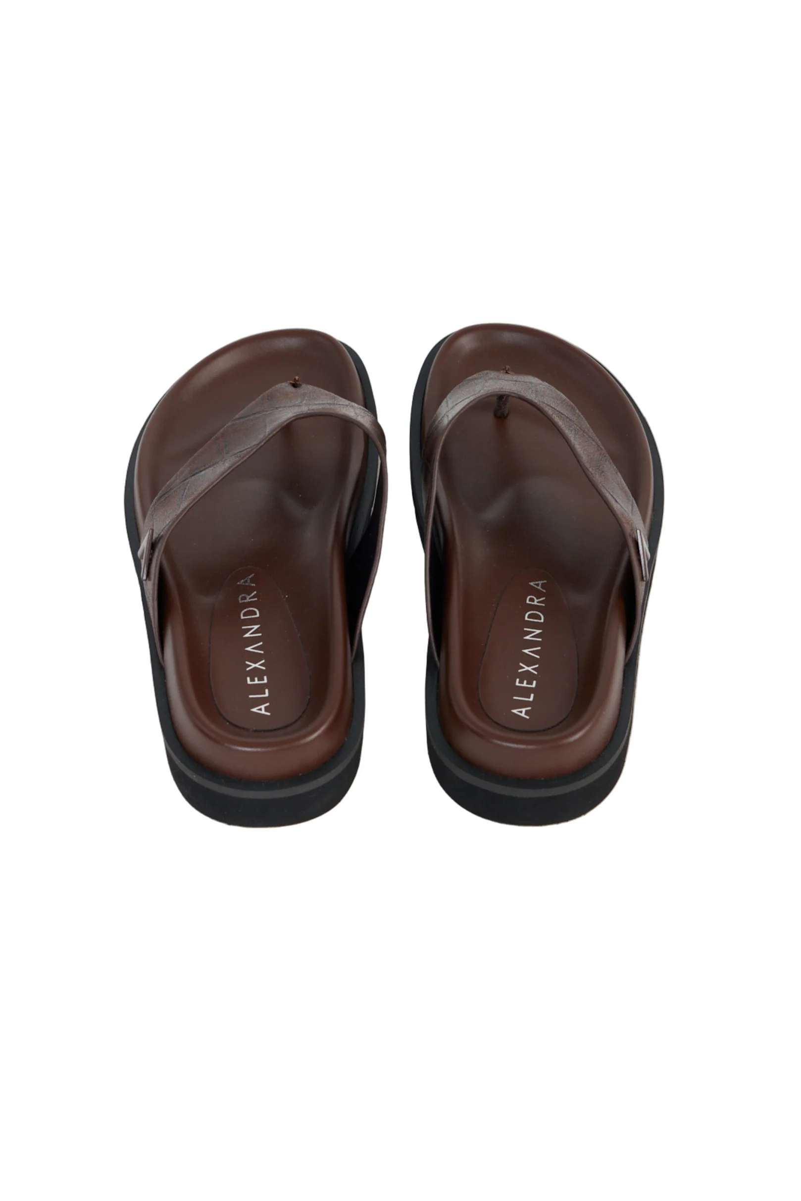 Leather Thong Chocolate Croc - Image 4