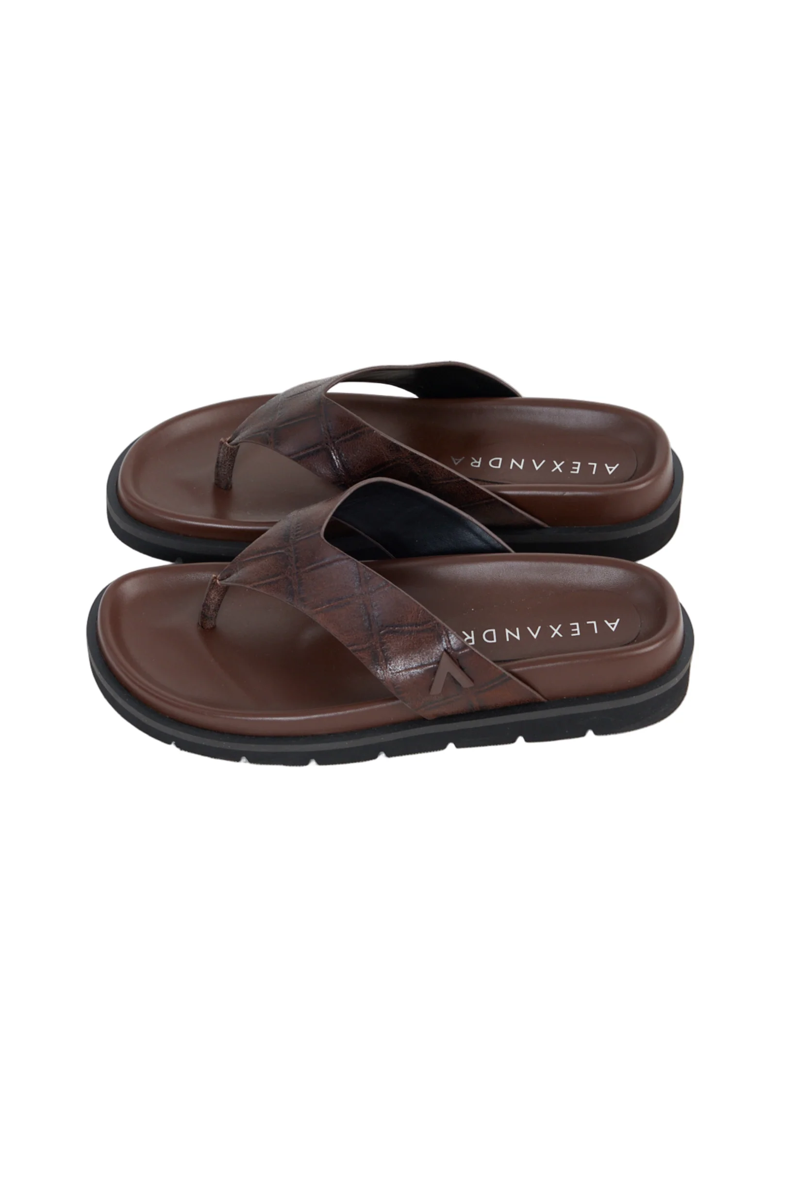 Leather Thong Chocolate Croc - Image 5
