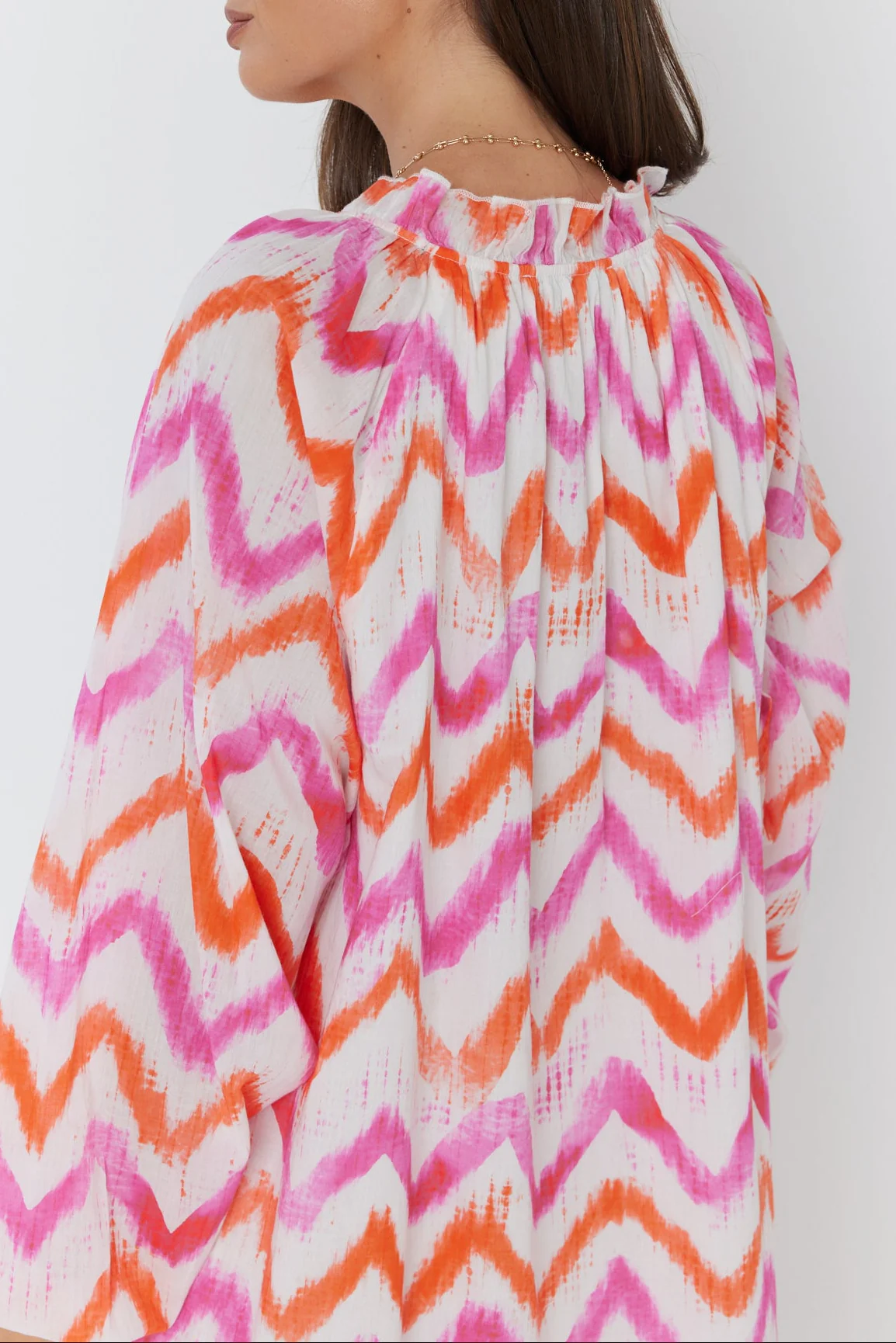 TOBIAS Dress Pink Orange Zig Zag - Image 11