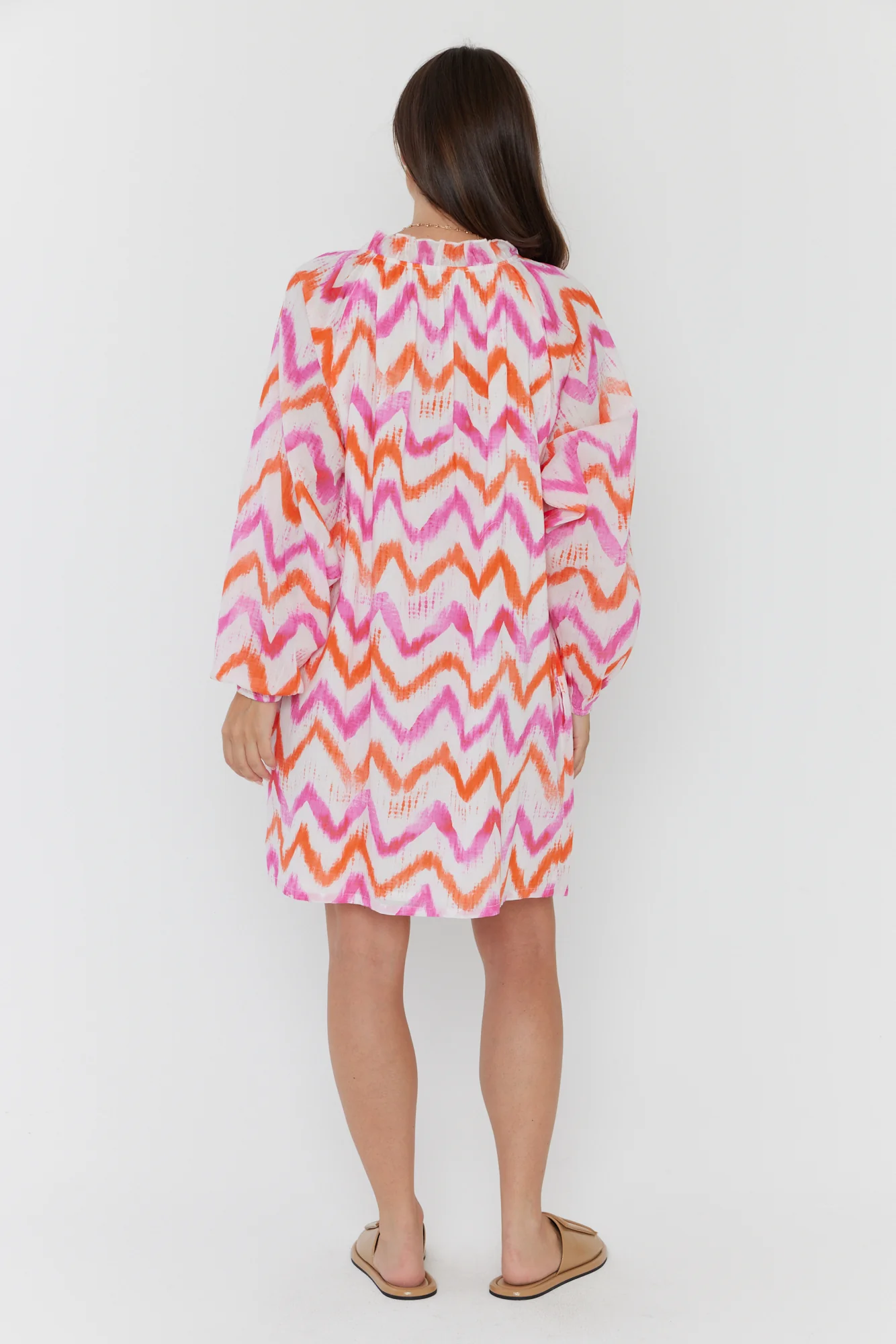 TOBIAS Dress Pink Orange Zig Zag - Image 12