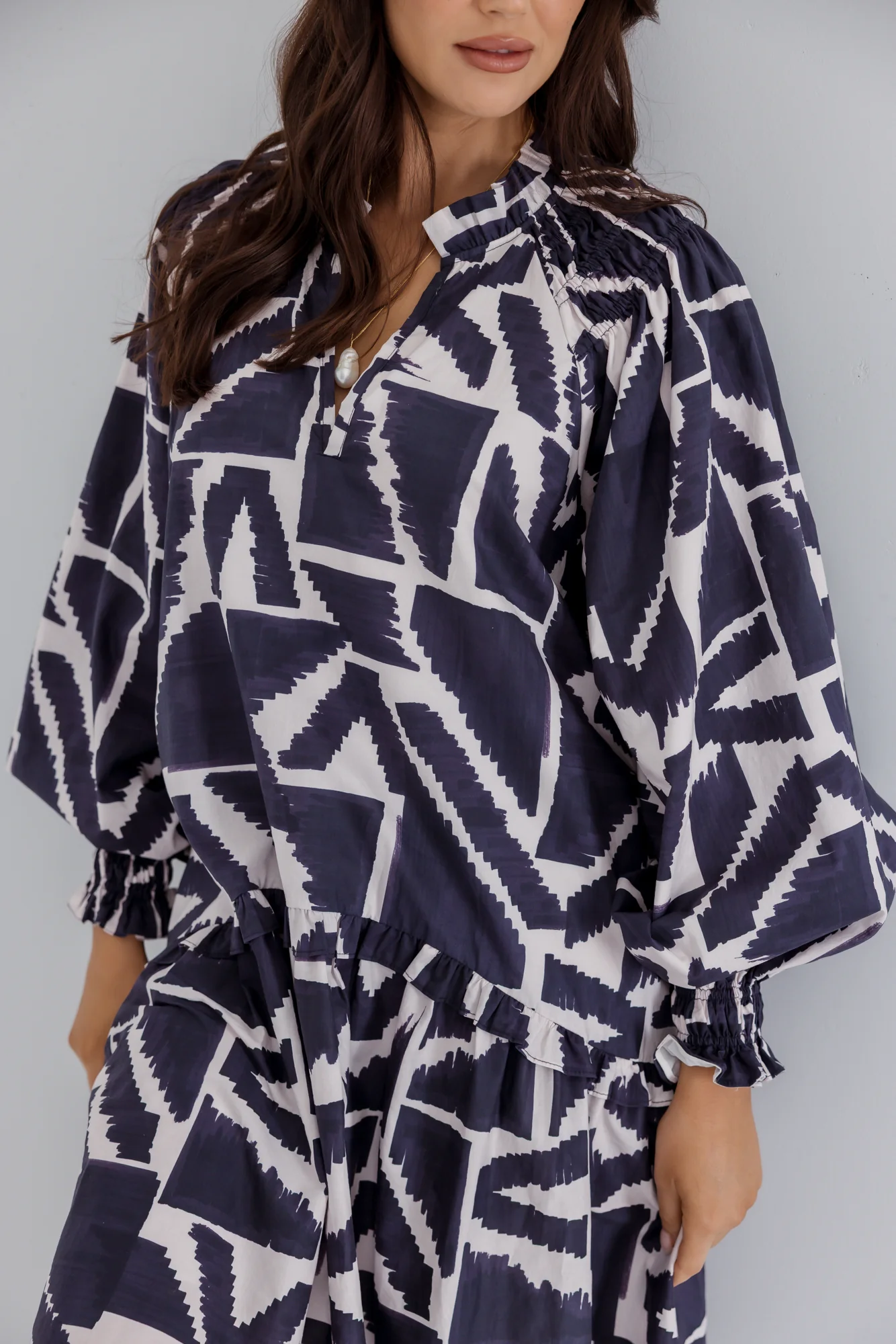 TOMMY Dress Navy Geo Print - Image 6