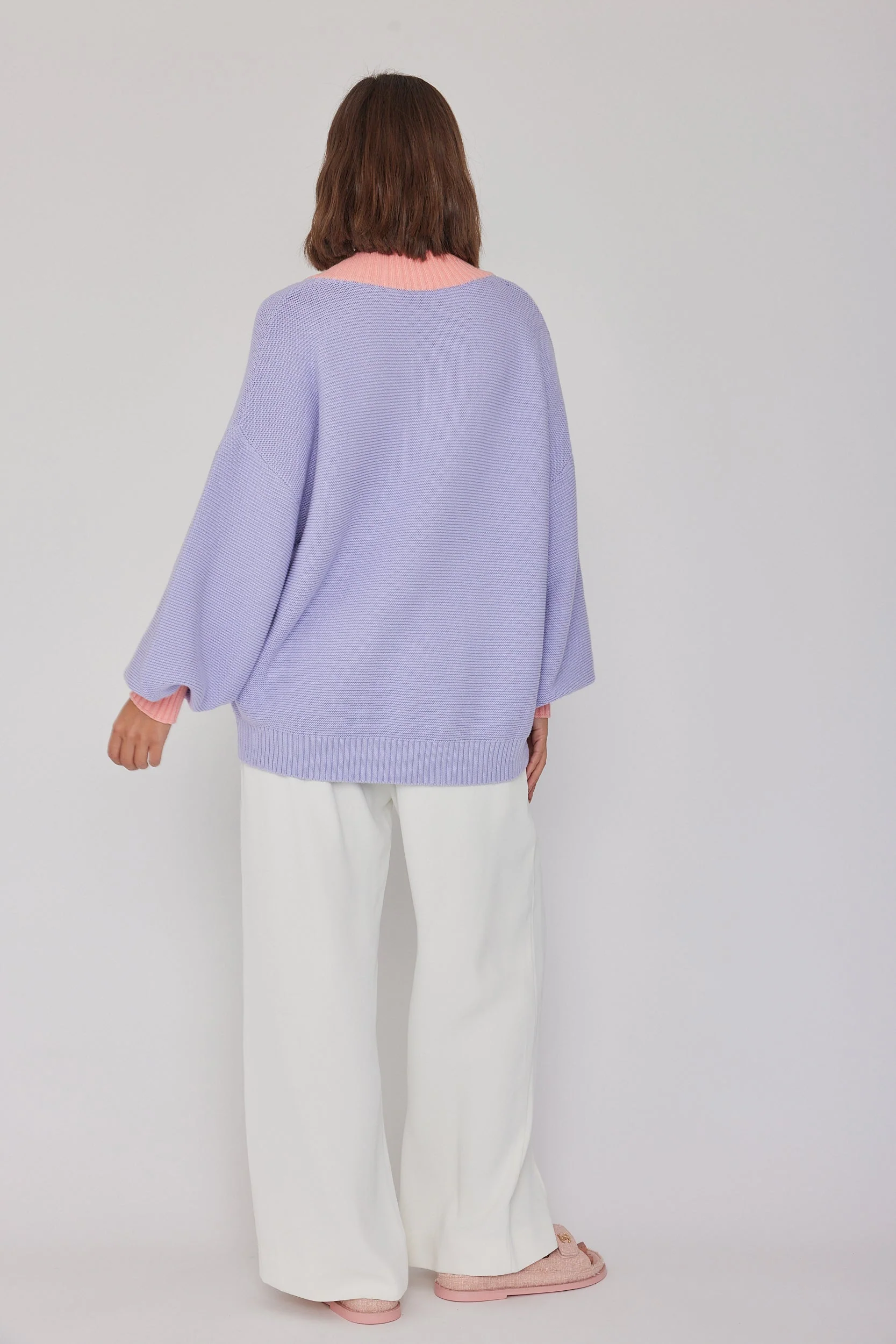 VISSY Knit Jumper Lilac/Peach - Image 10