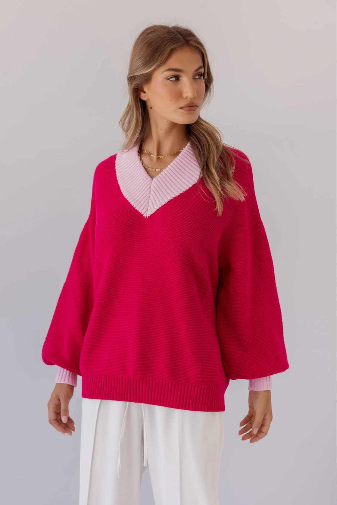 VISSY Knit Jumper Pink/Pink - Image 4