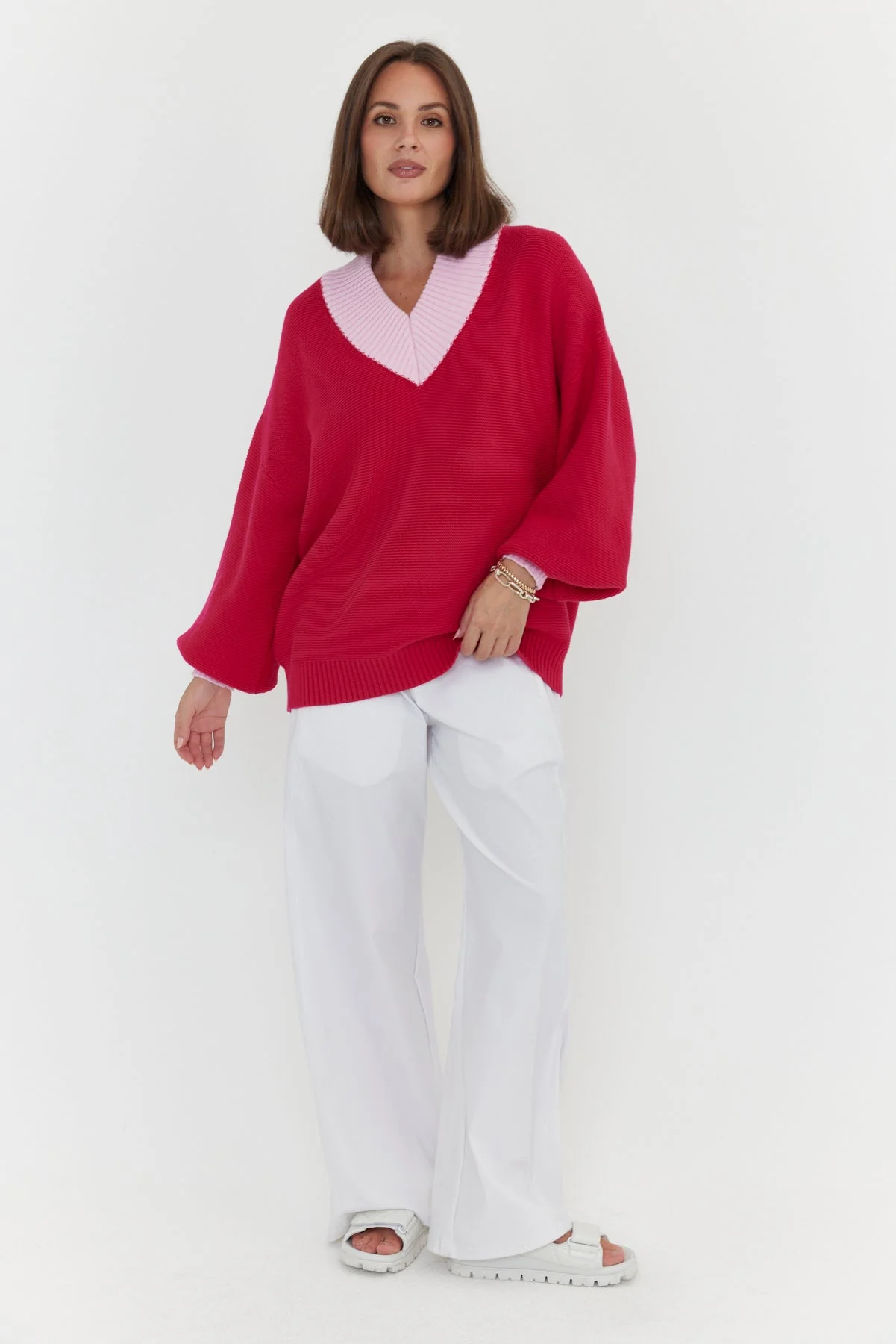VISSY Knit Jumper Pink/Pink - Image 5