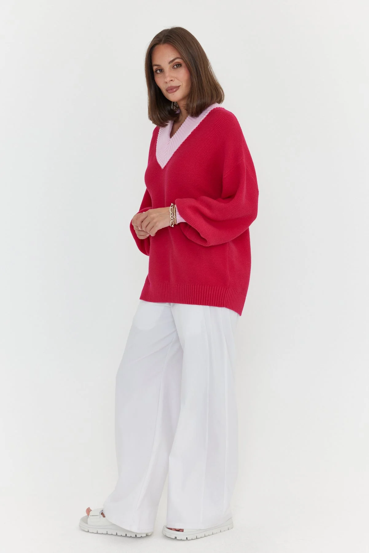 VISSY Knit Jumper Pink/Pink - Image 9