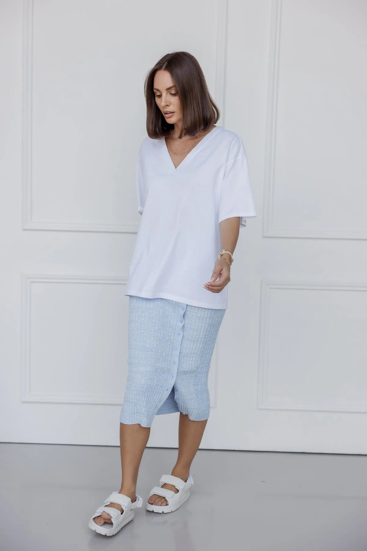 WILLOW Knit Skirt Light Blue - Image 3