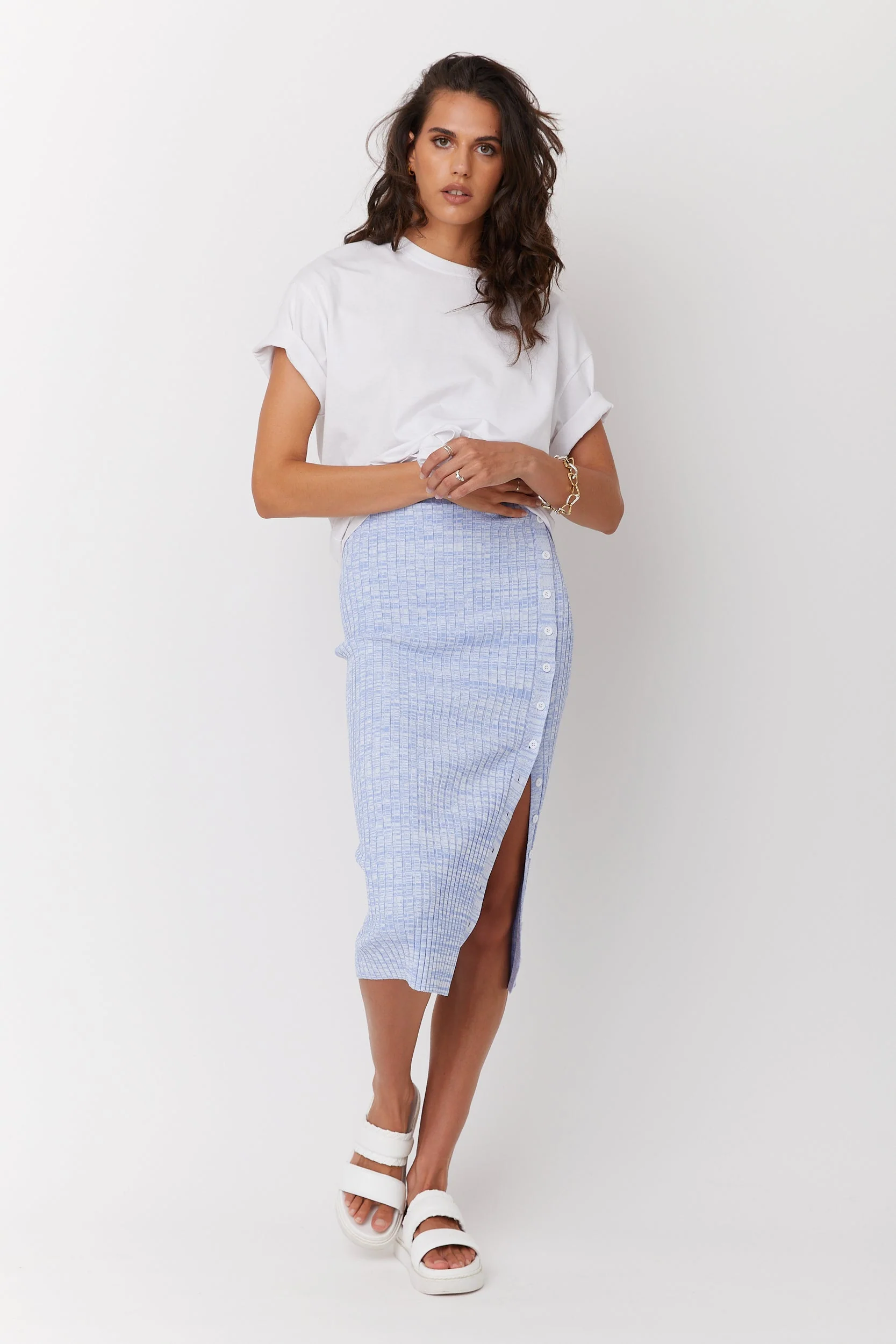 WILLOW Knit Skirt Light Blue - Image 6