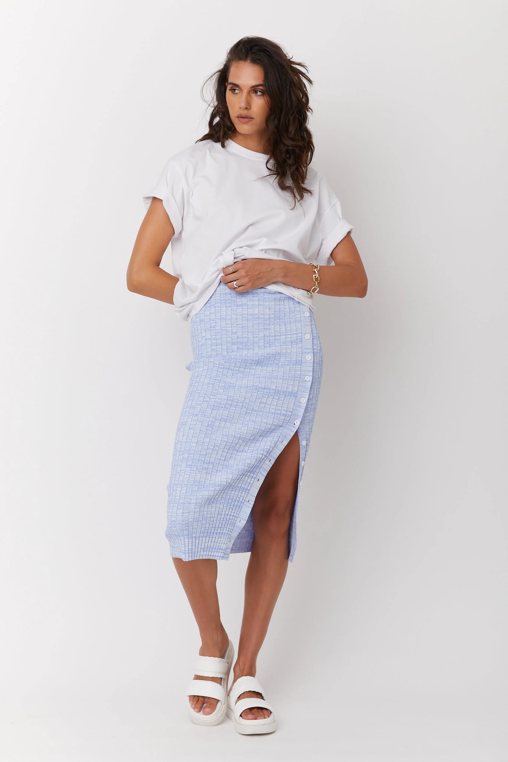 WILLOW Knit Skirt Light Blue - Image 7
