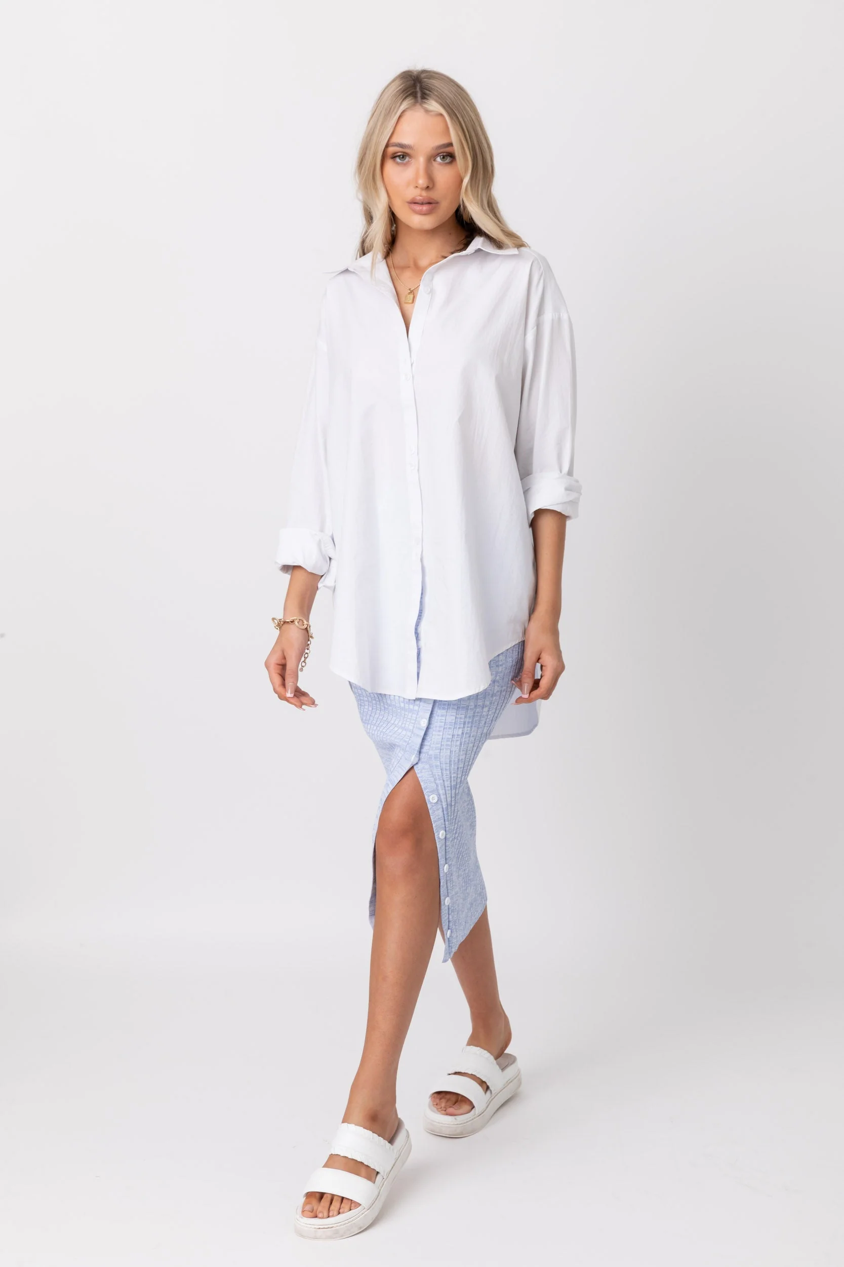 WILLOW Knit Skirt Light Blue - Image 9